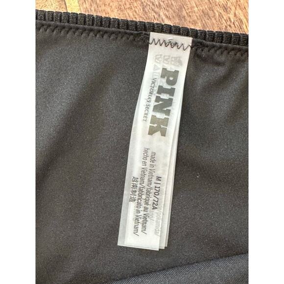 Victoria's Secret Pink Women's Black High Waisted Cheeky Bikini Bottom Size M - Picture 2 of 5